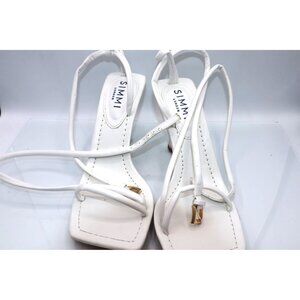 Simmi London White Strappy Heeled Squared Gladiator Sandals Size 4 Stilleto